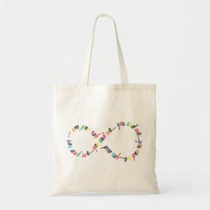 Bolso De Tela Usted y yo tote del presupuesto del infinito