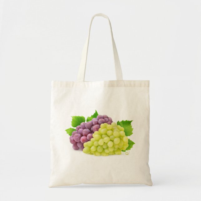 Bolso De Tela Uvas rojas y blancas (Frente)