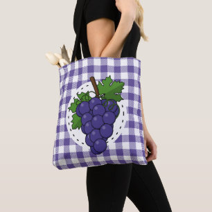 Bolso De Tela Uvas sobre la pasta de violeta blanca