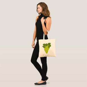 Bolso De Tela Uvas Verdes Hojas de Parra Fruta Fresca