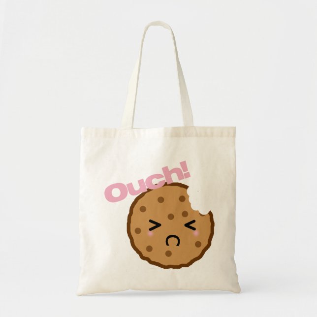 Bolso De Tela "¡Uy!" dice Kawaii Cookie (Frente)