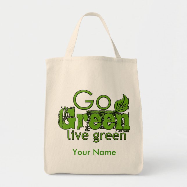 Bolso De Tela Va el tote del ultramarinos verde (Frente)