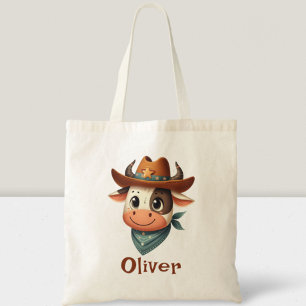 Bolso De Tela Vaca Adorable con Sombrero de Vaquero y Bufanda