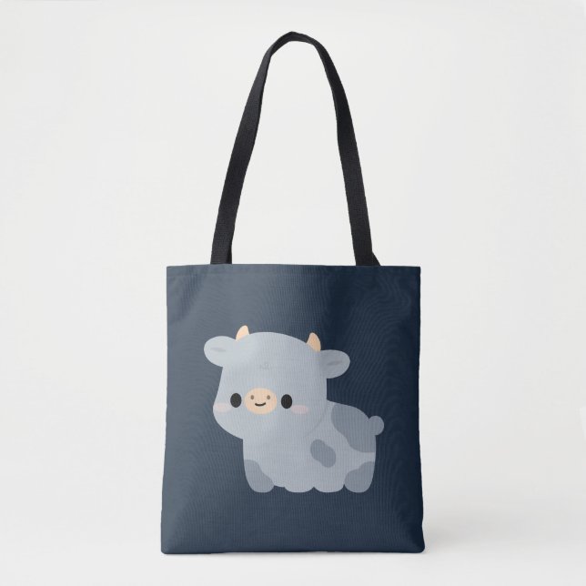 Bolso De Tela Vaca Azul Belga (Anverso)