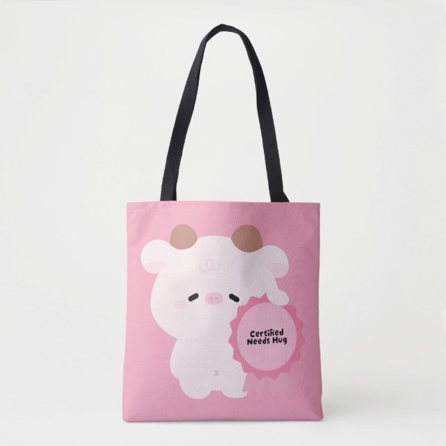 Bolso De Tela Vaca certificada necesita abrazo (Anverso)