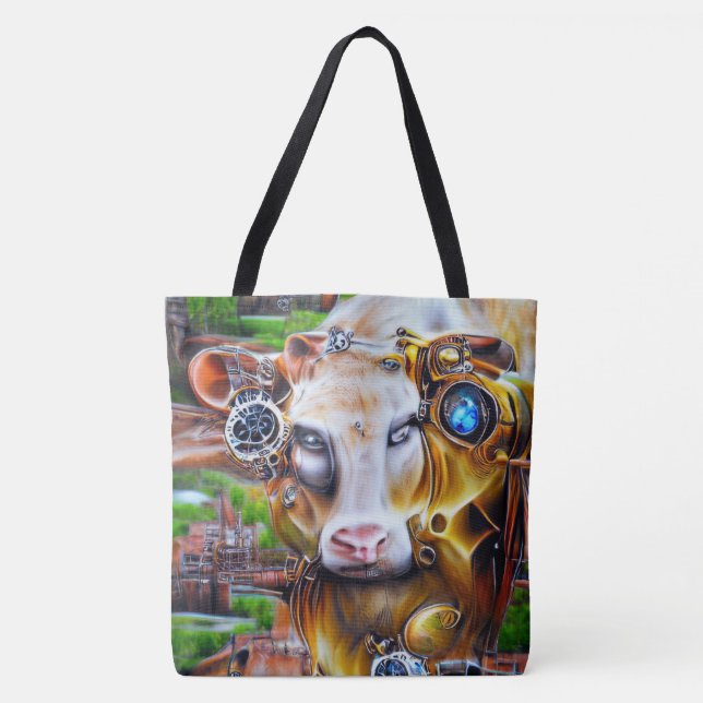 Bolso De Tela Vaca cibernética de vapor (Anverso)