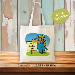 Bolso De Tela Vaca con letrero