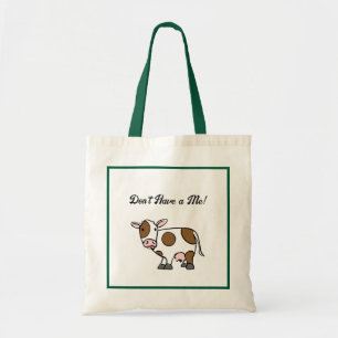 Bolso De Tela Vaca de dibujos animados divertida con actitud de