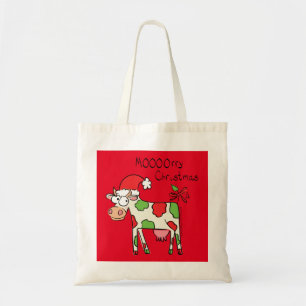 Bolso De Tela Vaca de Navidad divertida caricatura niños