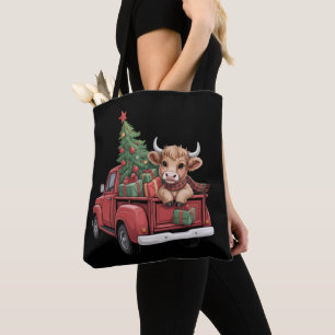Bolso De Tela Vaca de Navidad Vaca de las Tierras Altas en la gr