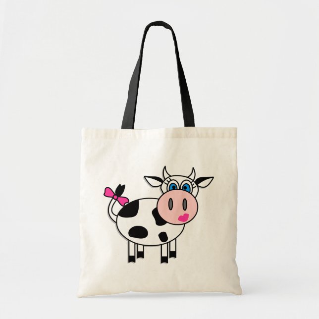 Bolso De Tela Vaca feliz del chica (Frente)