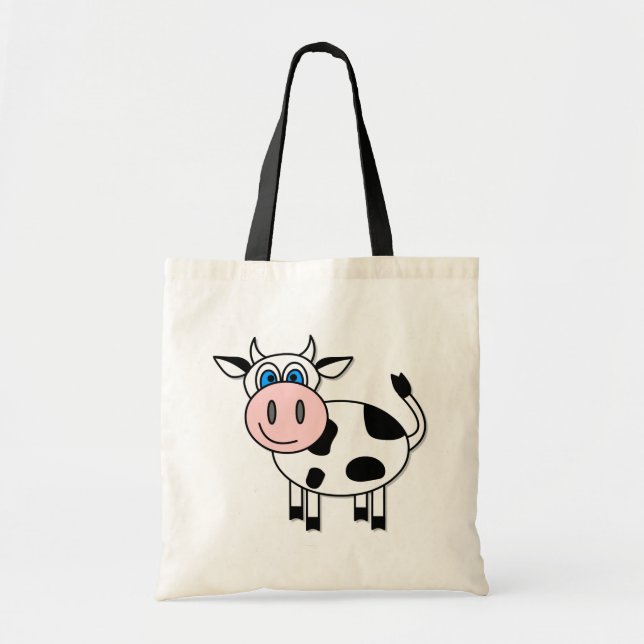 Bolso De Tela ¡Vaca feliz - personalizable! (Frente)