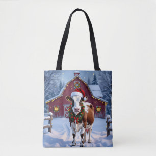 Bolso De Tela Vaca festiva en Navidades de Santa Hat