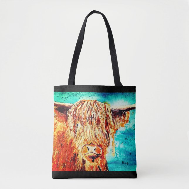 Bolso De Tela Vaca montañosa en un tote (Anverso)