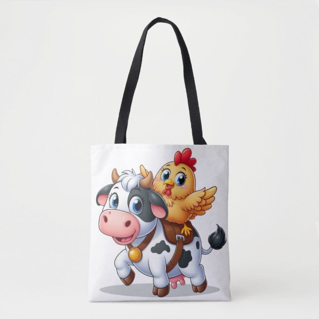 Bolso De Tela vaca/pollo personalizado lindo (Anverso)