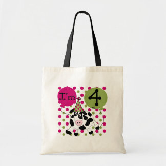 Bolso De Tela Vaca Rosada 4 camisetas de cumpleaños y regalos