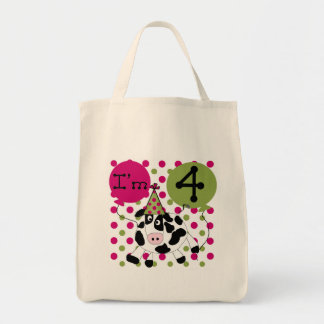 Bolso De Tela Vaca Rosada 4 camisetas de cumpleaños y regalos
