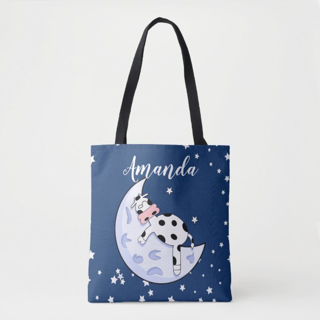 Bolso De Tela Vaca sobre la luna (Anverso)