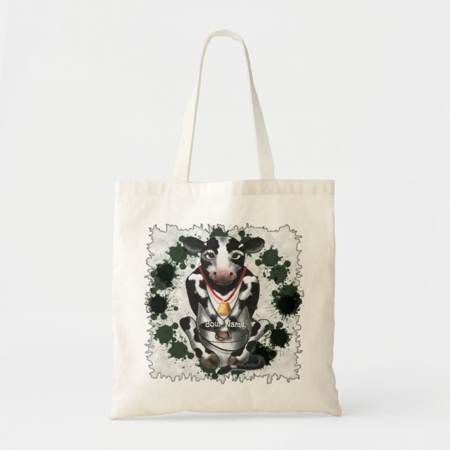 Bolso De Tela Vaca tímida  cubo (Frente)