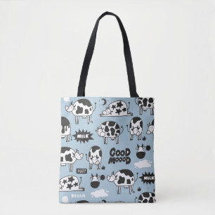 Bolso De Tela Vaca y leche