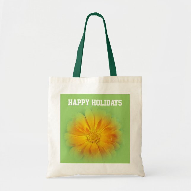 Bolso De Tela vacaciones alegres con flores de margarita amarill (Frente)
