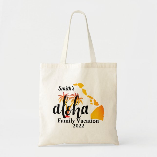 Bolso De Tela Vacaciones coincidentes de Aloha Hawaii Family Gro (Frente)