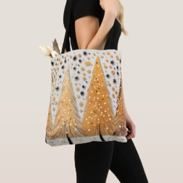 Bolso De Tela Vacaciones de los Árboles de Navidad brillantes co