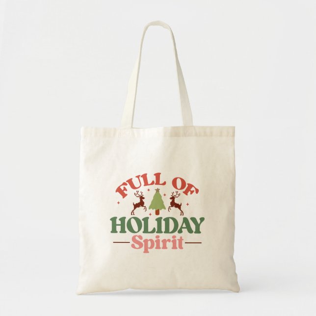 Bolso De Tela Vacaciones de Navidades de Holiday Spirit Retro Gr (Frente)