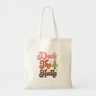Bolso De Tela Vacaciones de Navidades Deck the Halls Retro Groov