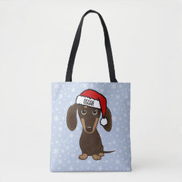 Bolso De Tela Vacaciones de perros de chocolate Dachshund Santa 