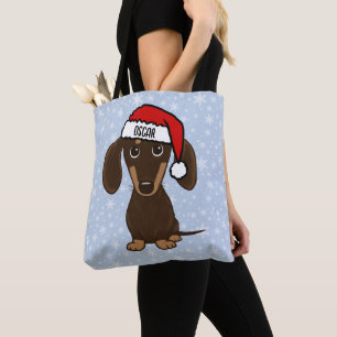 Bolso De Tela Vacaciones de perros de chocolate Dachshund Santa