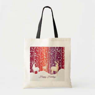Bolso De Tela Vacaciones de renos y nieve