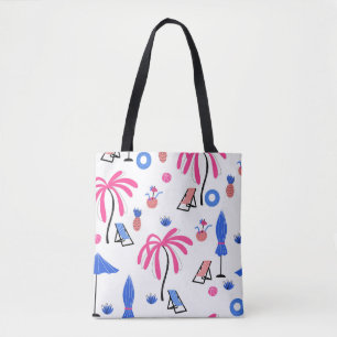 Bolso De Tela Vacaciones de verano: Patrón de piñas de palmeras