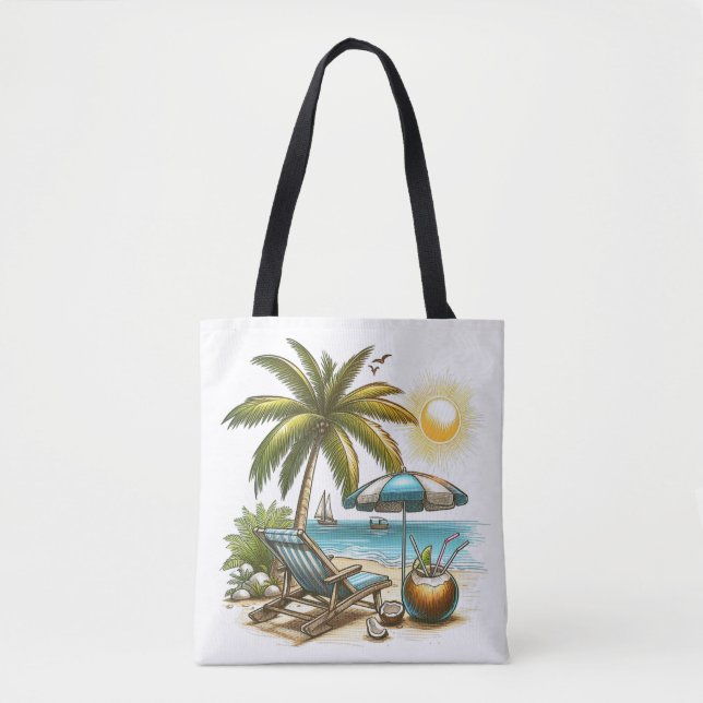Bolso De Tela Vacaciones en tiempo de playa (Anverso)