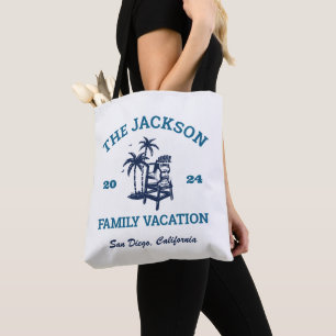 Bolso De Tela Vacaciones familiares antiguas con logotipo retro