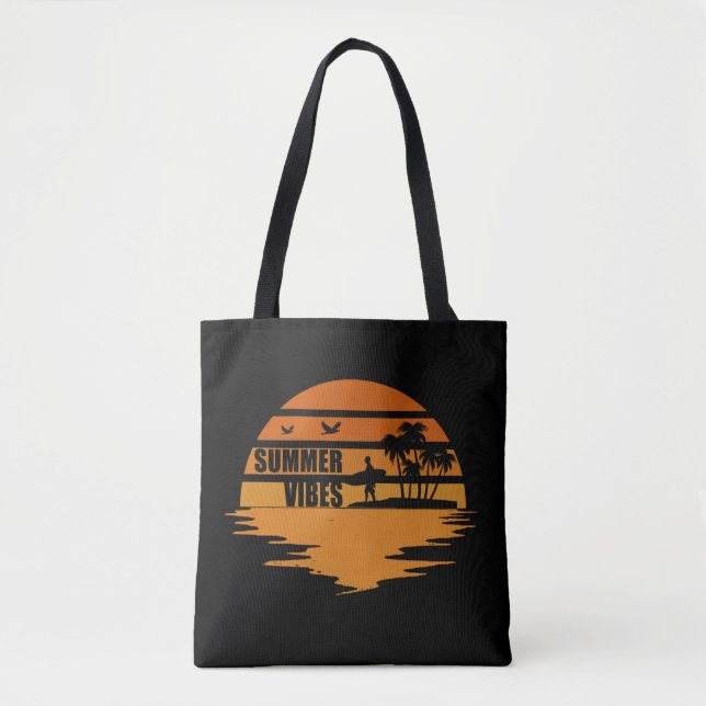 Bolso De Tela Vacaciones familiares de Summer Vibes (Anverso)
