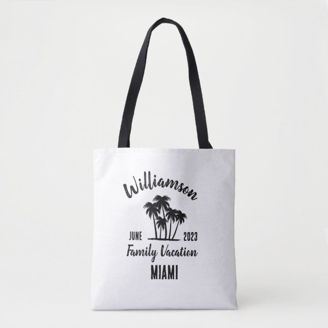 Bolso De Tela Vacaciones familiares personalizadas (Anverso)