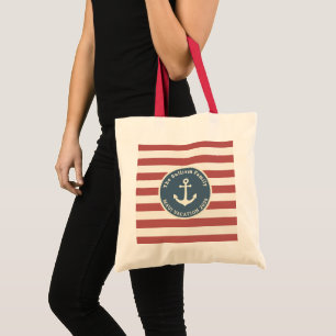 Bolso De Tela Vacaciones Familiares Personalizadas Franja Ancla