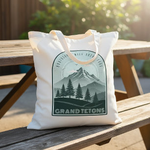 Bolso De Tela Vacaciones Familiares Retro Montaña Verde ID1136
