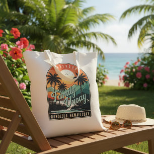 Bolso De Tela Vacaciones Familiares Retro Tropical ID1135