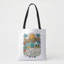Bolso De Tela Vacaciones Familiares Retro Tropicales y Reunión d