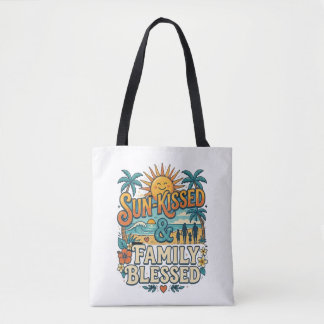 Bolso De Tela Vacaciones Familiares Retro Tropicales y Reunión d