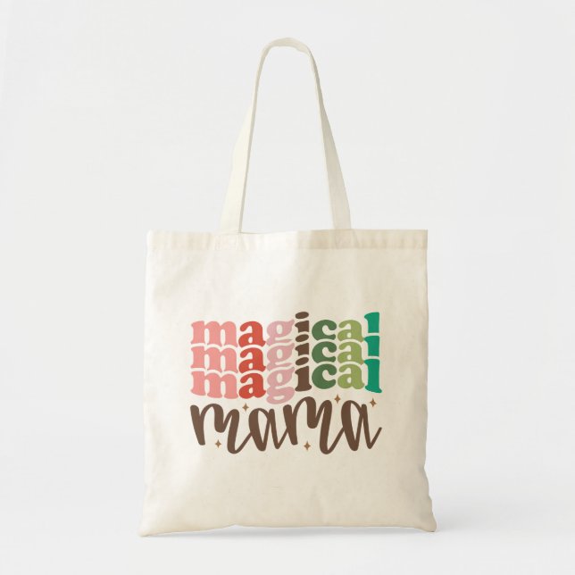 Bolso De Tela Vacaciones mágicas de los Navidades Mama Retro Gro (Frente)