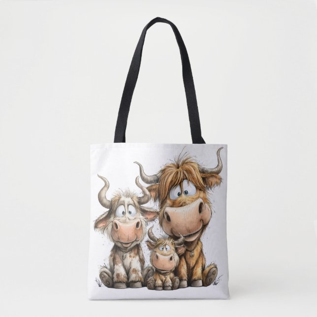 Bolso De Tela Vacas caprichosas (Anverso)