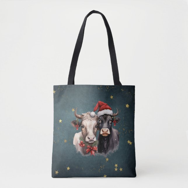 Bolso De Tela Vacas de Navidades cortos (Anverso)