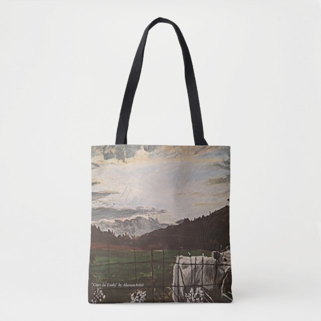Bolso De Tela "Vacas en tooby" por AlarsenArtist (Anverso)