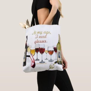 Bolso De Tela Vajilla para vino de SlipperyJoe's con broma desca
