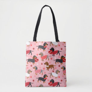 Bolso De Tela Valentine Dachshund