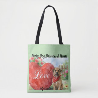 Bolso De Tela Valentine Day Adopted Dog Tote Bag