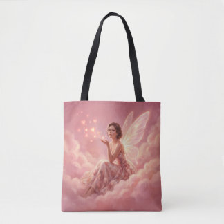 Bolso De Tela Valentine Fairy on Pink Clouds Fantasy Art